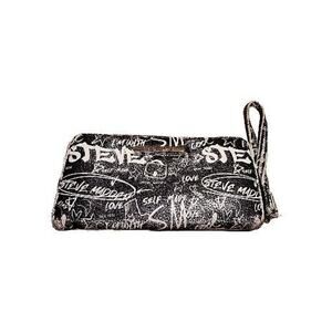 Steve Madden Logo Logobar Wristlet Black & White Wallet Purse